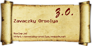 Zavaczky Orsolya névjegykártya