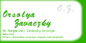 orsolya zavaczky business card